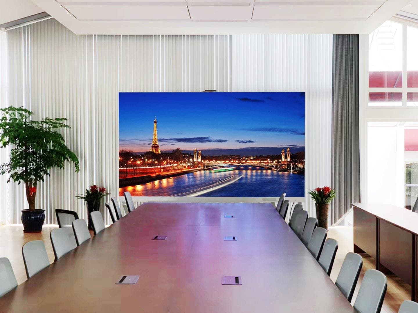 Modular indoor rental LED wall at an exhibition